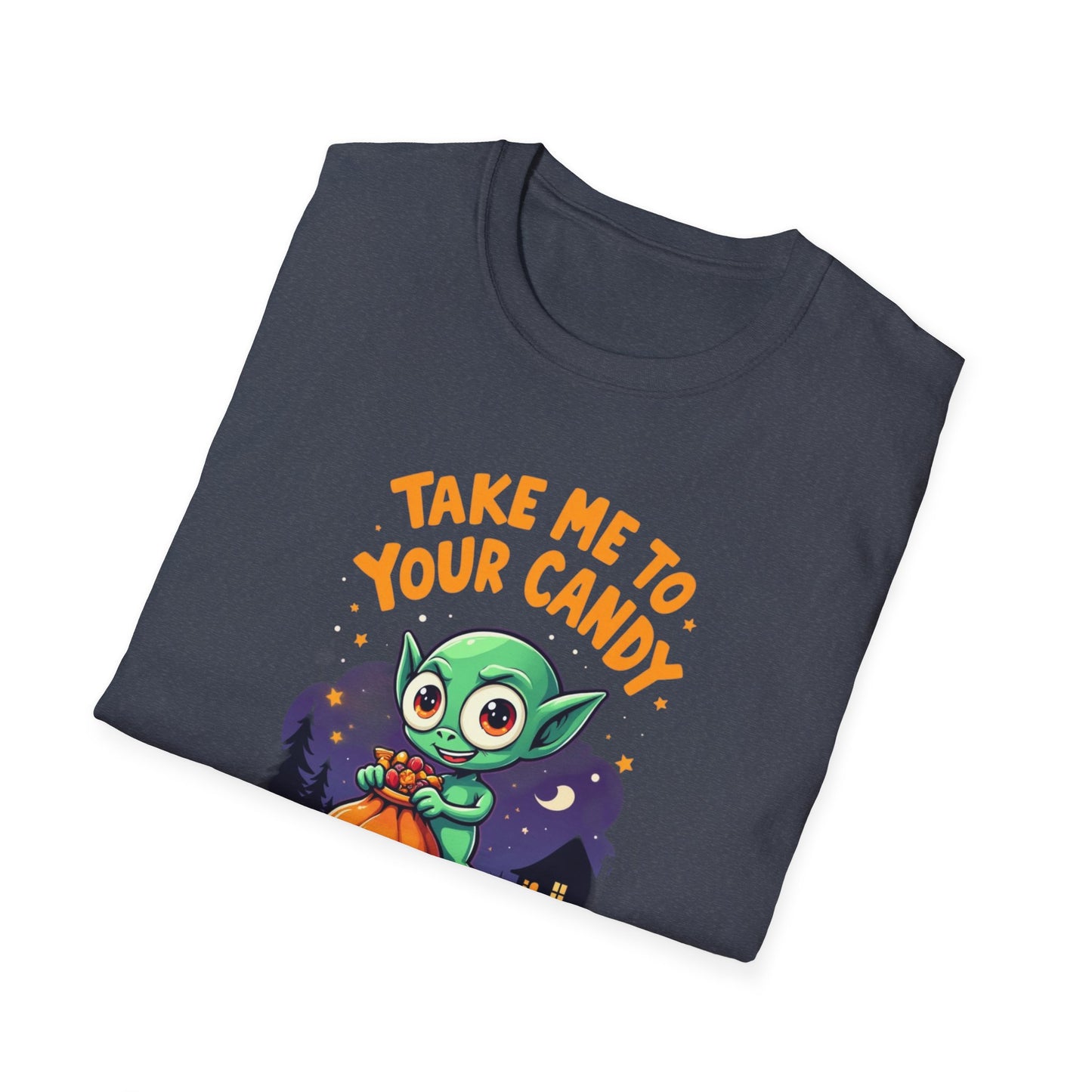 Trick or Treat Alien, T-Shirt, Cute Graphic Tee, Trick or Treat Shirt, Unisex Halloween Apparel, Fun Holiday Outfit