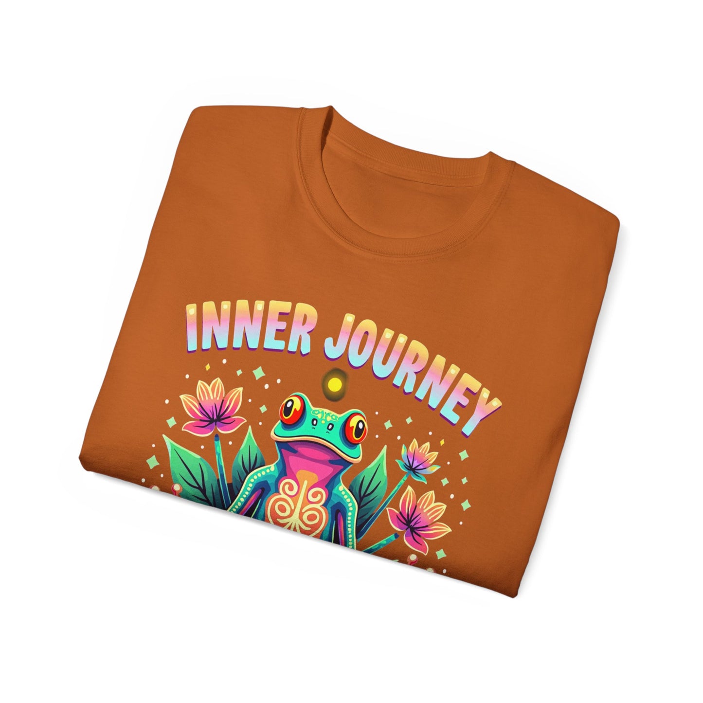 Inner Journey Unisex Ultra Cotton Tee - Vibrant Frog Design for Yoga and Meditation - Psychonaut Swag