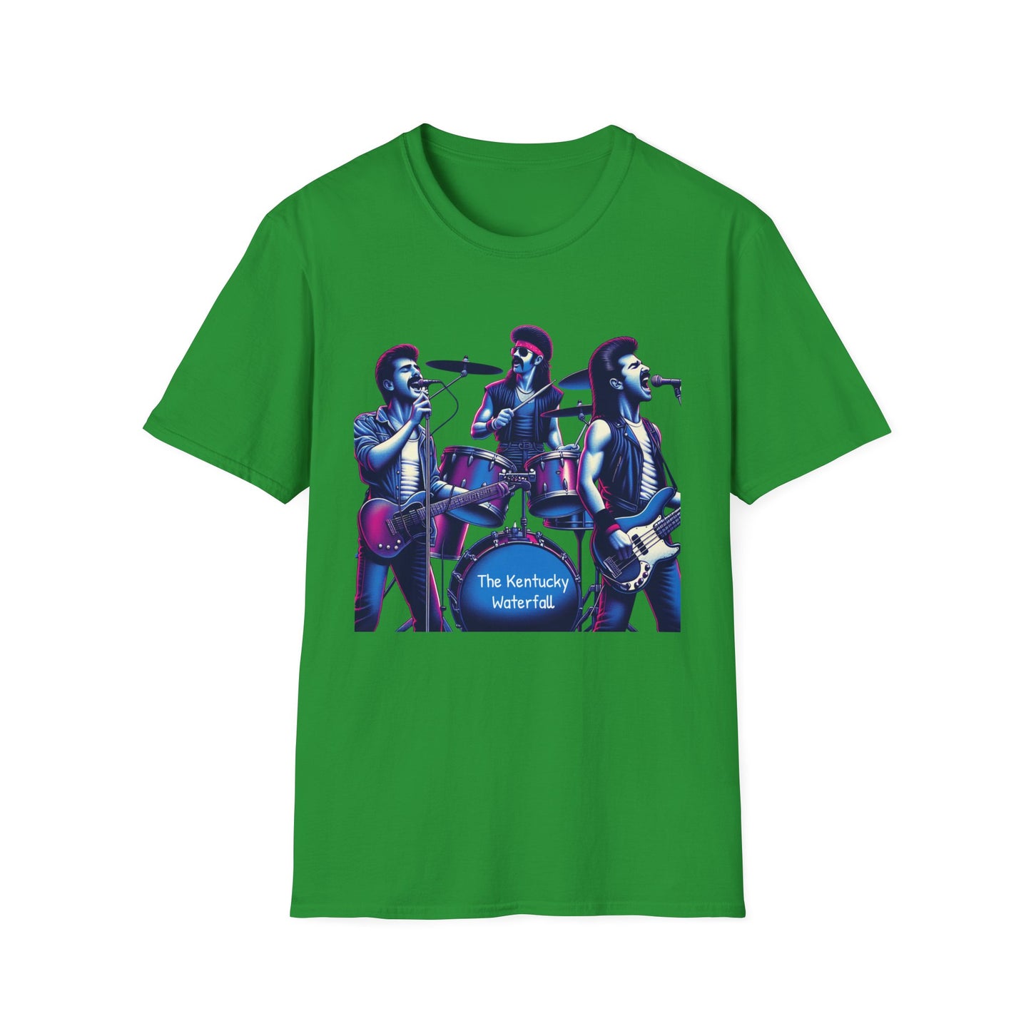 The Kentucky Waterfall, Retro Music Band Unisex Softstyle T-Shirt - Perfect for Concerts and Festivals - Psychonaut Swag