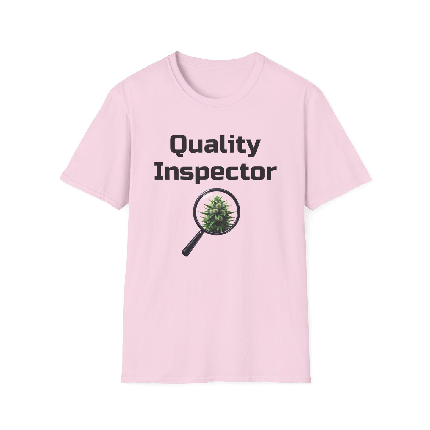 Quality Inspector, Canabis Magnified, Unisex Softstyle T-Shirt, Funny T-Shirt, Gift for Inspectors, Plant Lover Shirt, Unique Graphic Tee, Casual Wear - Psychonaut Swag