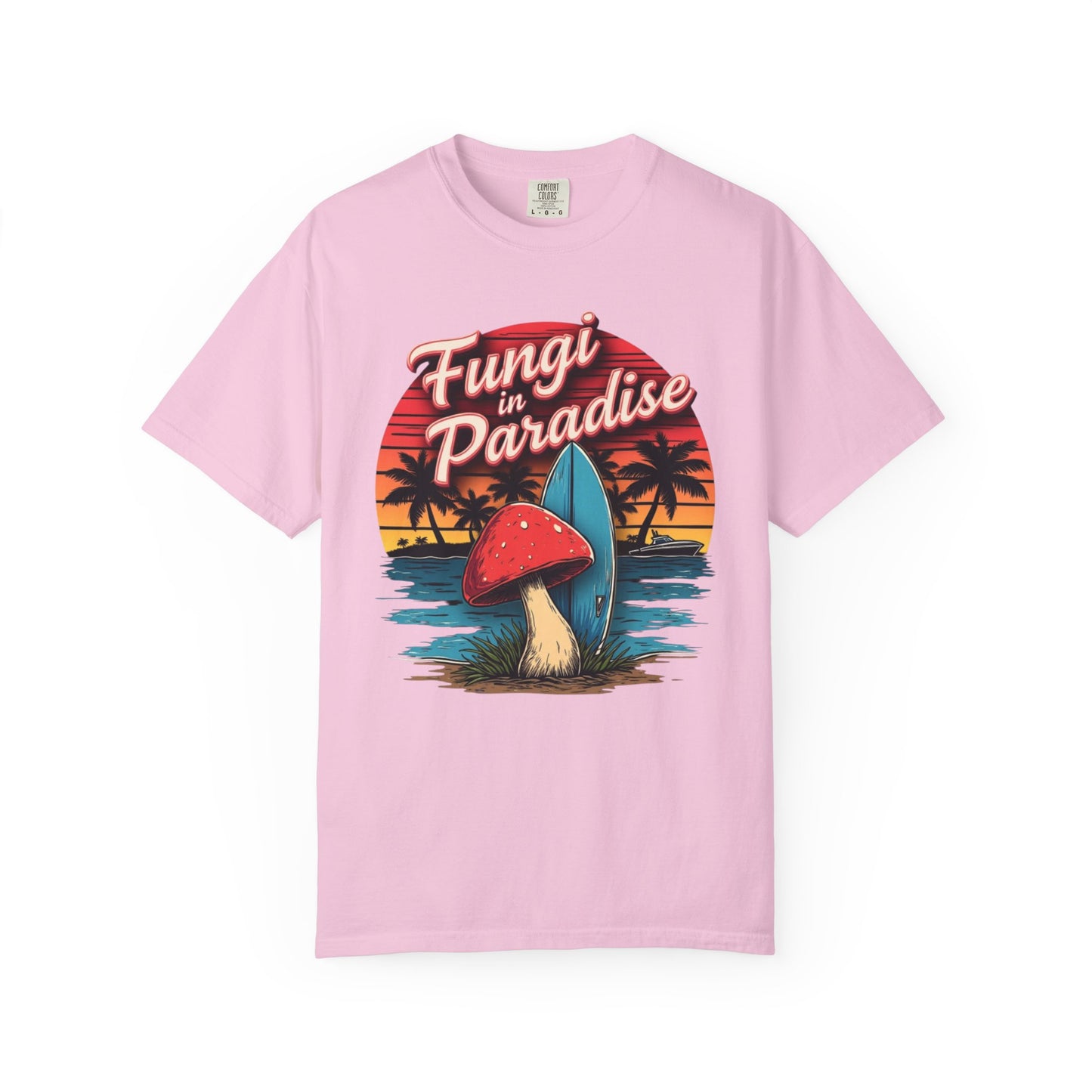 Fungi in Paradise Design, Relaxed Tee, Vintage Style Shirt, Gift for Nature Lovers, Eco-Friendly Apparel - Psychonaut Swag