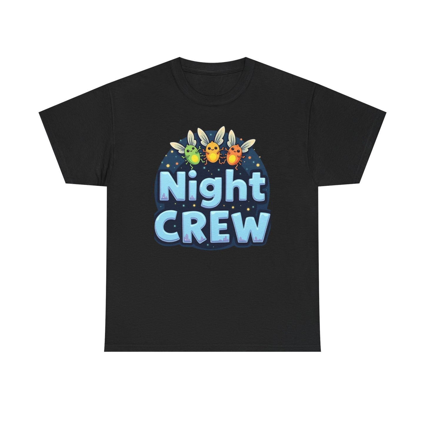 Night Crew Unisex Heavy Cotton Tee, Comfortable Graphic Tee, Great for Parties, Casual Wear, Gift for Friends, Summer Events - Psychonaut Swag