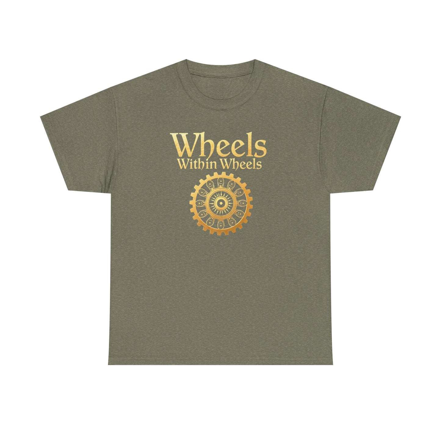 Wheels within wheels, Unisex Heavy Cotton Tee, Casual Wear, Gift for Cyclists, Graphic T-Shirt, Birthday Gift, Summer Style - Psychonaut Swag