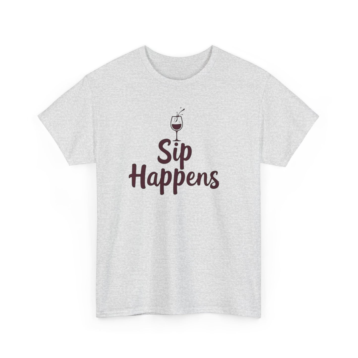 Sip Happens Unisex Heavy Cotton Tee - Funny Graphic Shirt, Casual Wear, Gift for Coffee Lovers, Everyday Comfort, Birthday Party T-Shirt - Psychonaut Swag