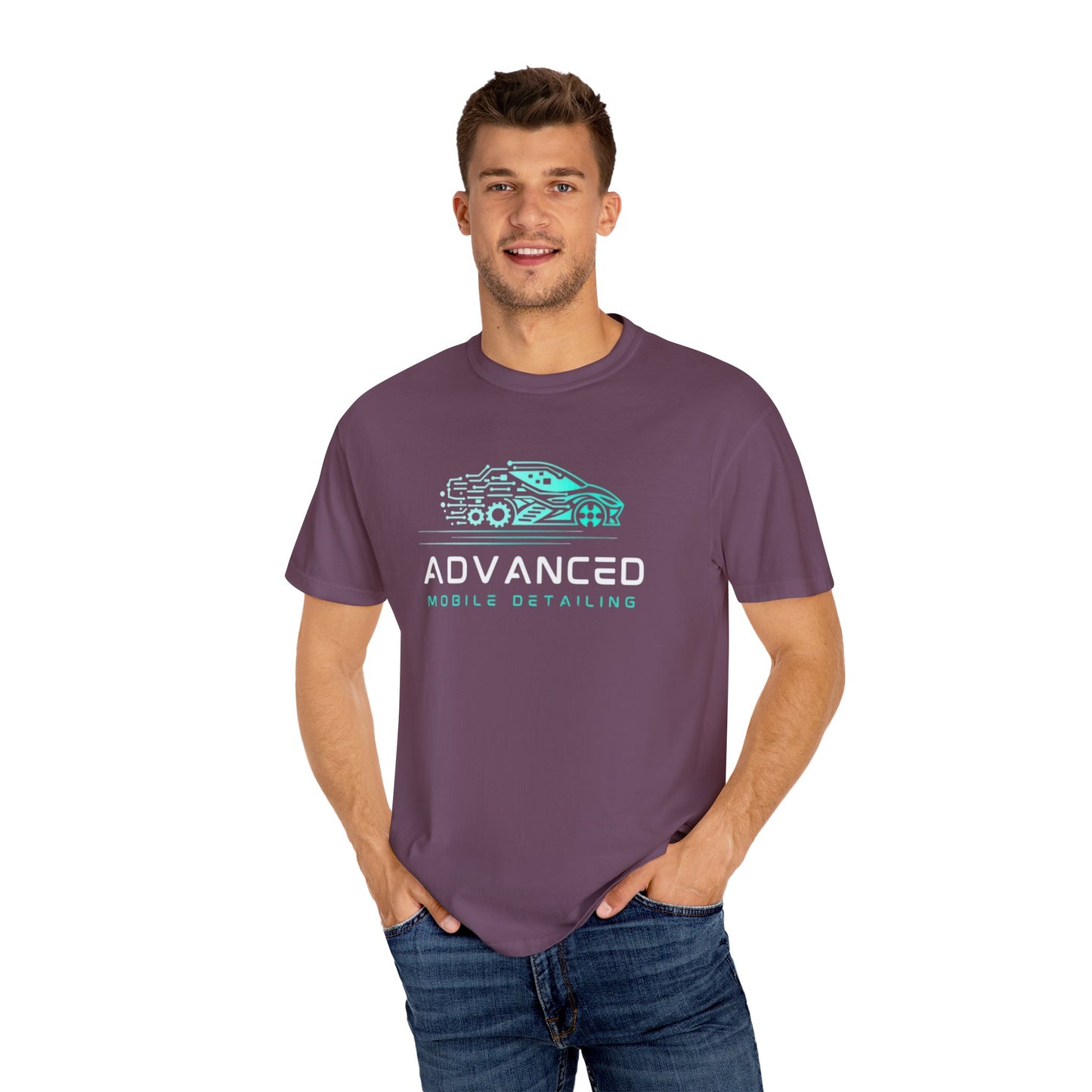 Advanced Mobile, Garment Dyed, T-Shirt, Unisex Graphic Tee, Casual Streetwear, Perfect Gift for Car Lovers, Vintage Style Merch, Everyday Wear