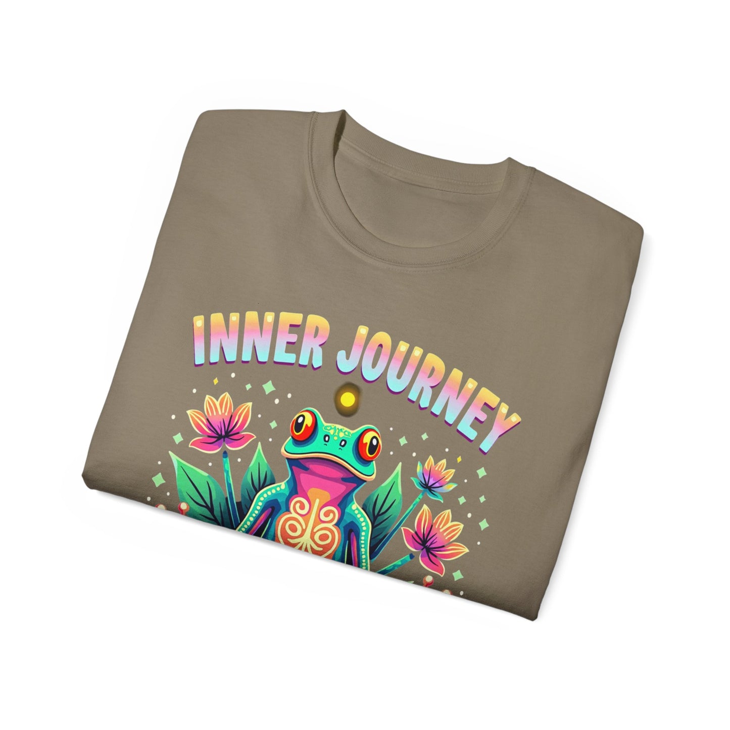 Inner Journey Unisex Ultra Cotton Tee - Vibrant Frog Design for Yoga and Meditation - Psychonaut Swag