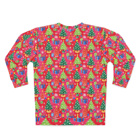 Christmas Tree Pattern Ugly Christmas Sweatshirt — Festive Holiday All-Over Print