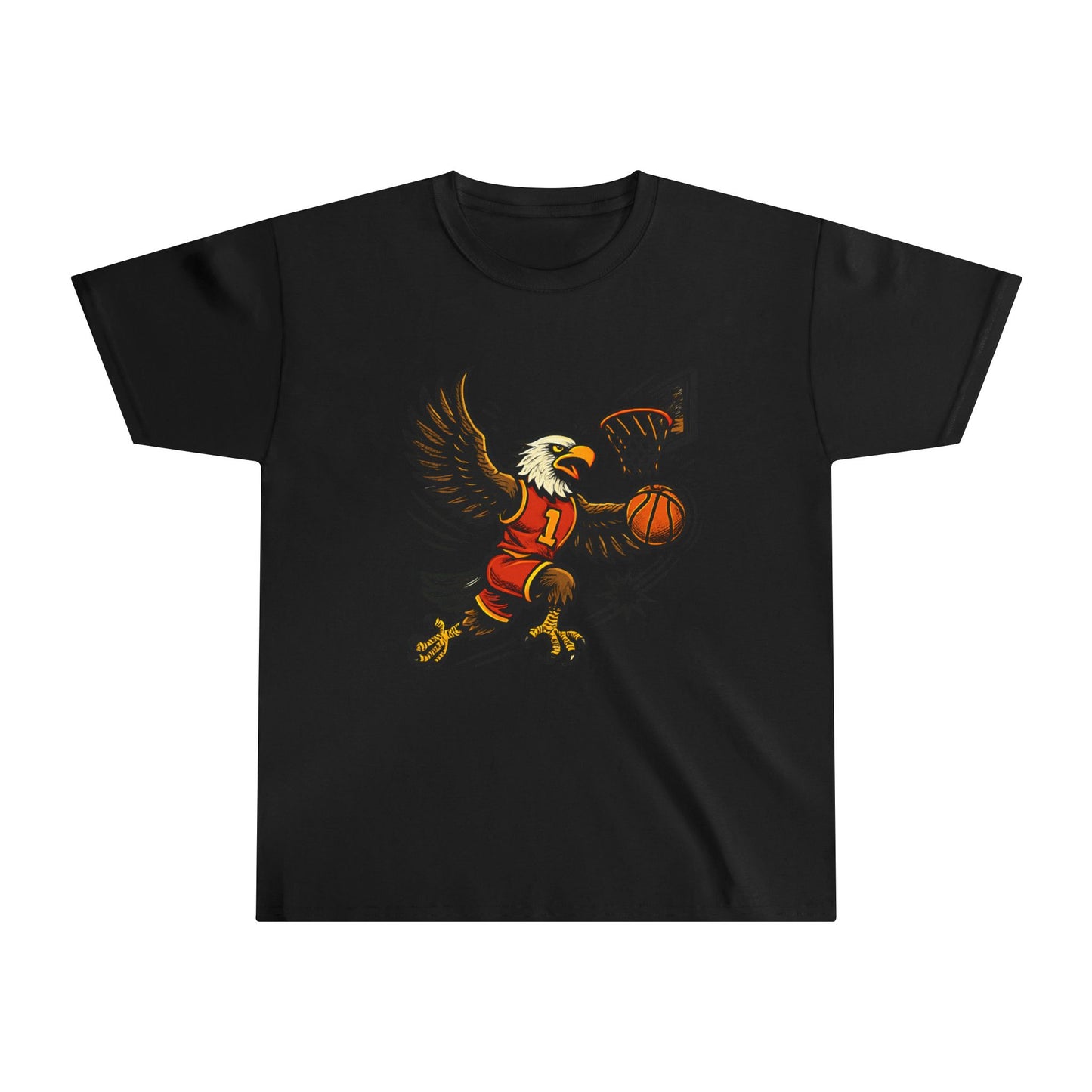 Youth Basketball Eagle Tee, Kids Sports Shirt, Cool Graphic T-Shirt, Gift for Young Athletes, Birthday Gift for Boys/Girls, Gym Apparel