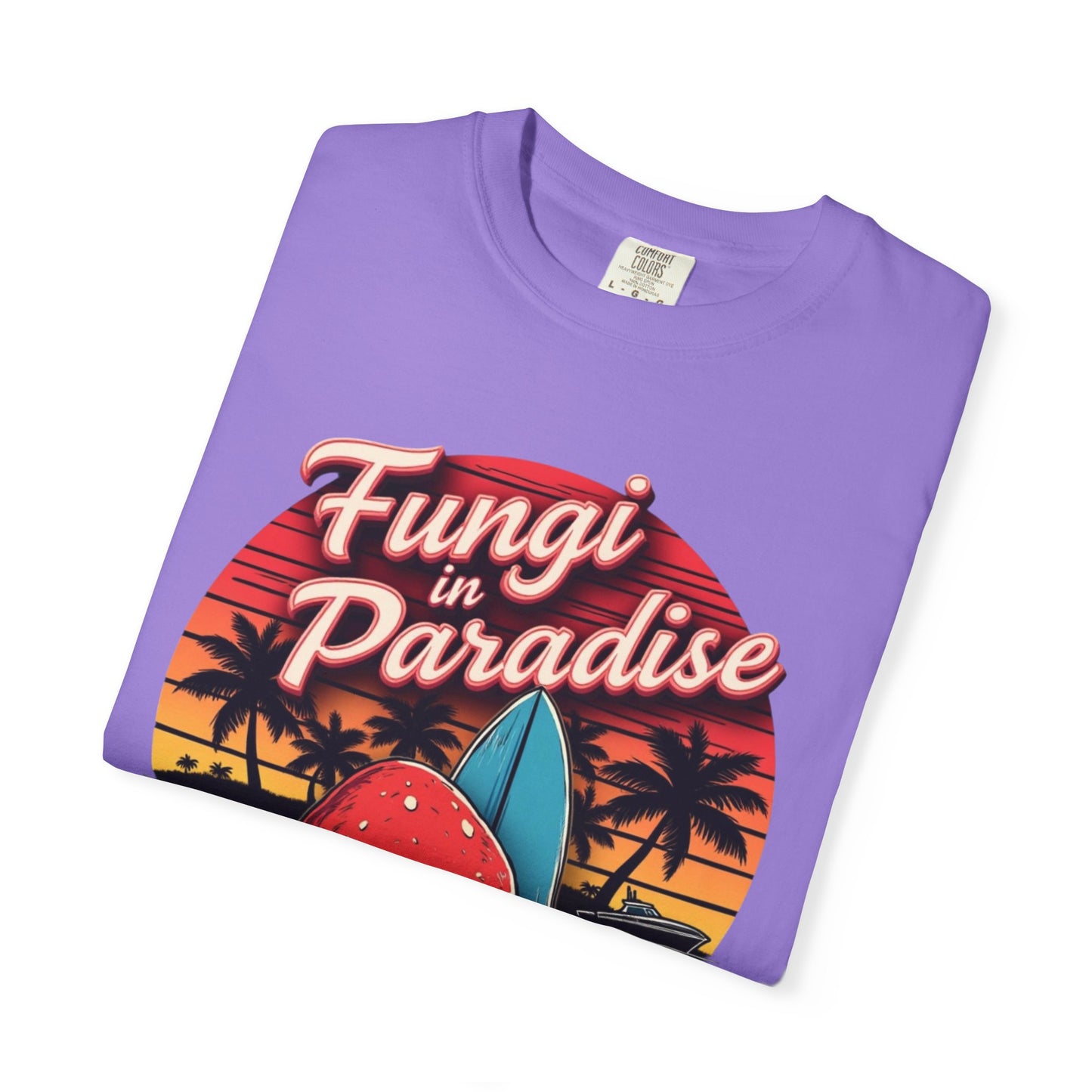 Fungi in Paradise Design, Relaxed Tee, Vintage Style Shirt, Gift for Nature Lovers, Eco-Friendly Apparel - Psychonaut Swag