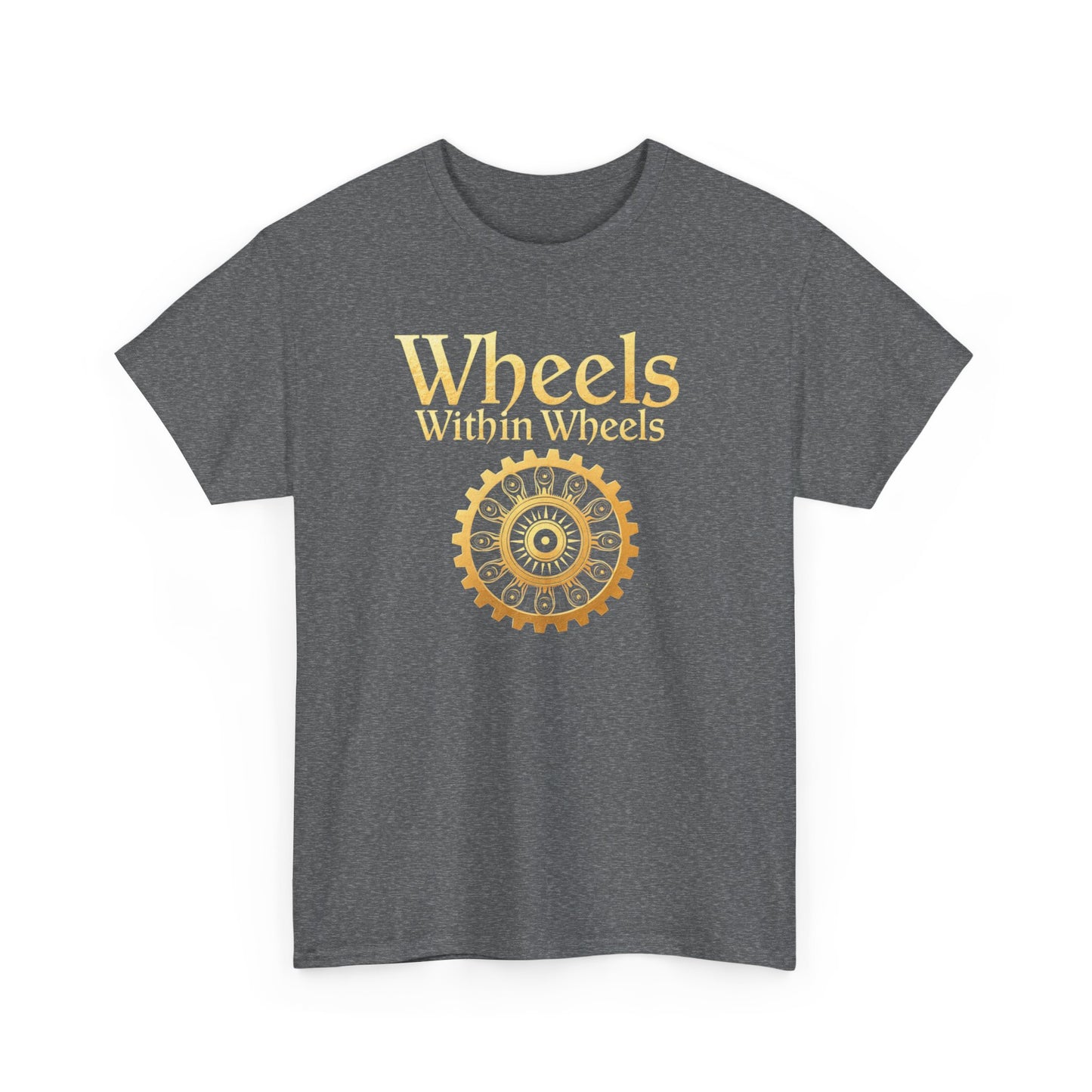 Wheels within wheels, Unisex Heavy Cotton Tee, Casual Wear, Gift for Cyclists, Graphic T-Shirt, Birthday Gift, Summer Style - Psychonaut Swag