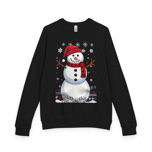 Snowman Holiday Crewneck — Snowy Season Raglan Sweatshirt