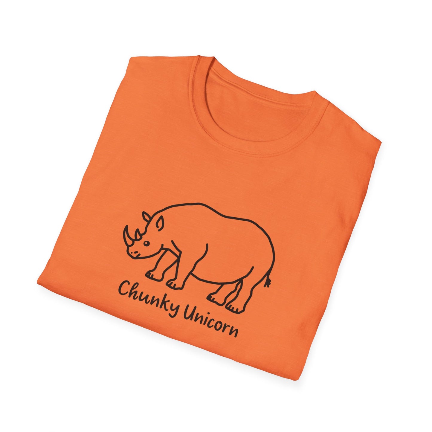Chunky Unicorn, Rhino, Unisex Softstyle T-Shirt, Funny Tee, Gift for Animal Lovers, Casual Wear, Birthday Present, Unique Graphic Shirt