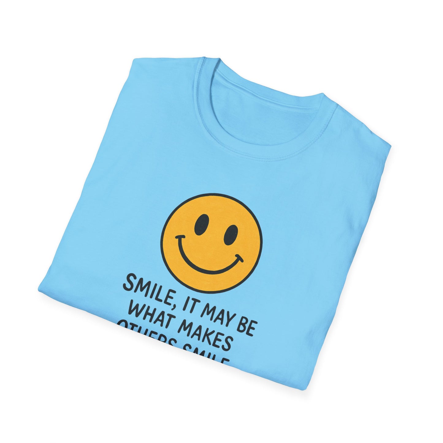Smile Encouragement T-Shirt, Positive Vibes Tee, Unisex Graphic Shirt, Gift for Friends, Casual Wear, Everyday Comfort - Psychonaut Swag