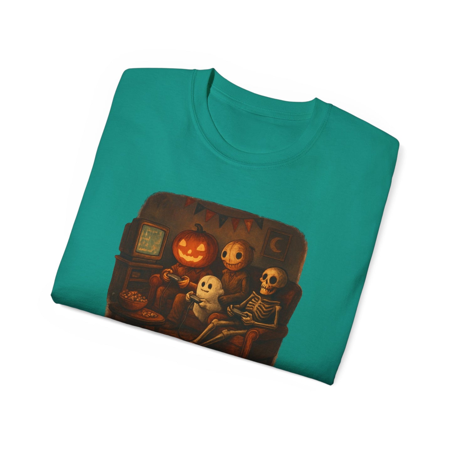 Game Night Tee, Halloween Shirt, Unisex Cotton T-Shirt, Spooky Fun Apparel, Perfect for Gathering and Celebrations