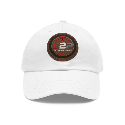 Extruder2Plate3D, Dad Hat with Leather Patch (Round)