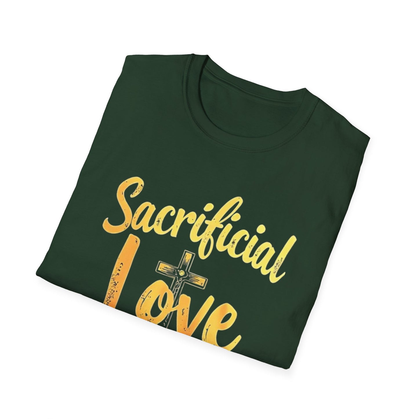 Sacrificial Love Unisex Softstyle T-Shirt - Faith-Inspired Casual Wear - Psychonaut Swag