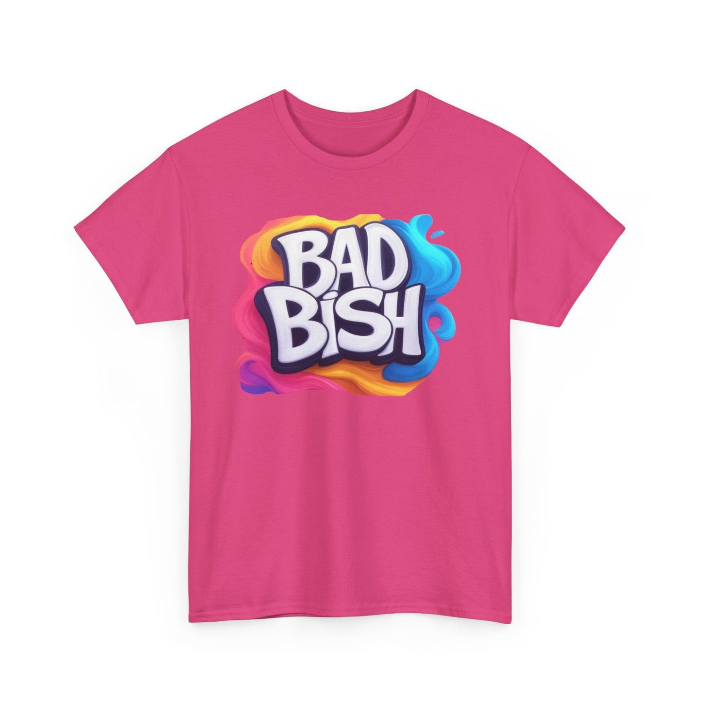 Colorful 'Bad Bish' Unisex Heavy Cotton Tee - Fun and Edgy T-Shirt for Confident Style