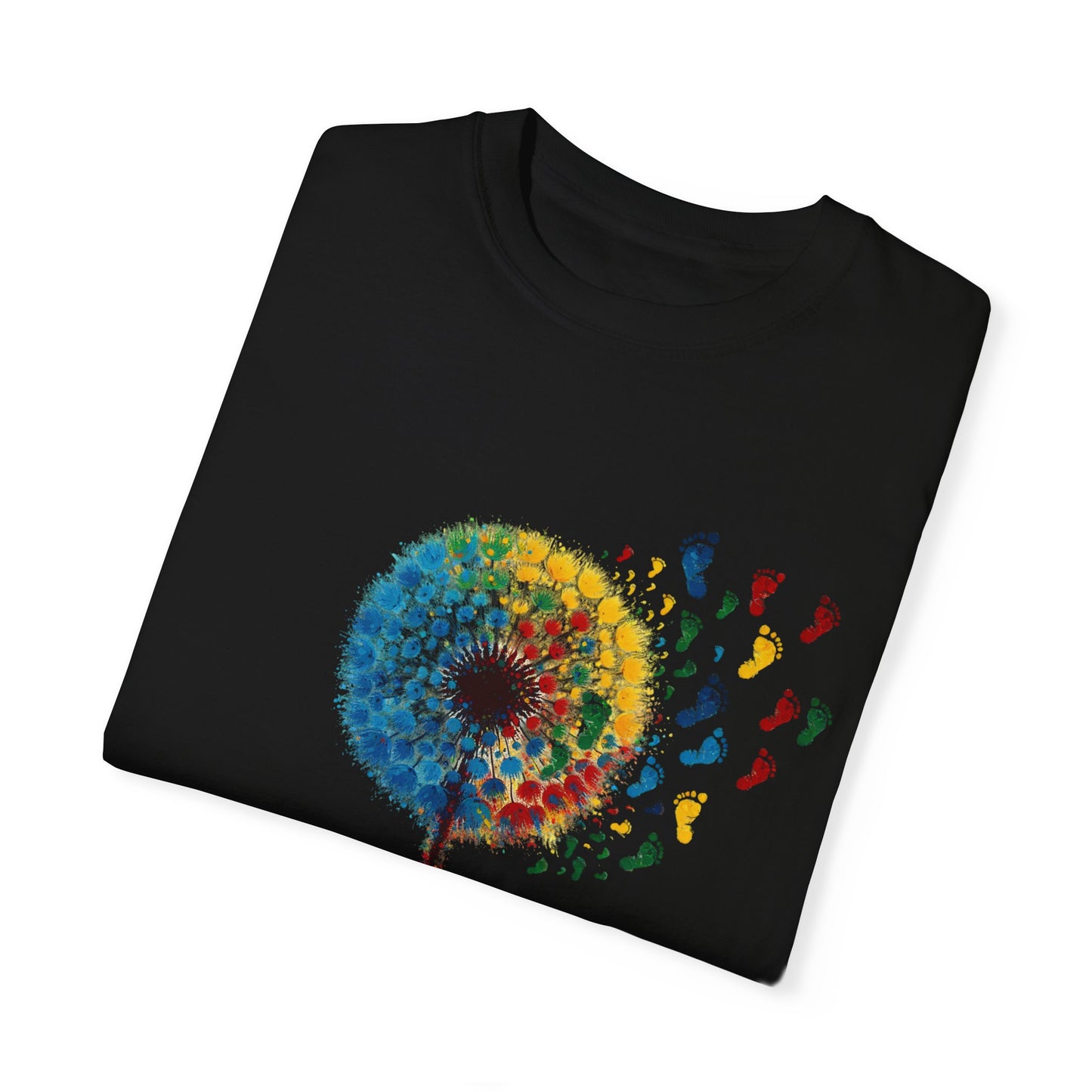Dandelion baby feet, Unisex Garment-Dyed T-shirt - Psychonaut Swag