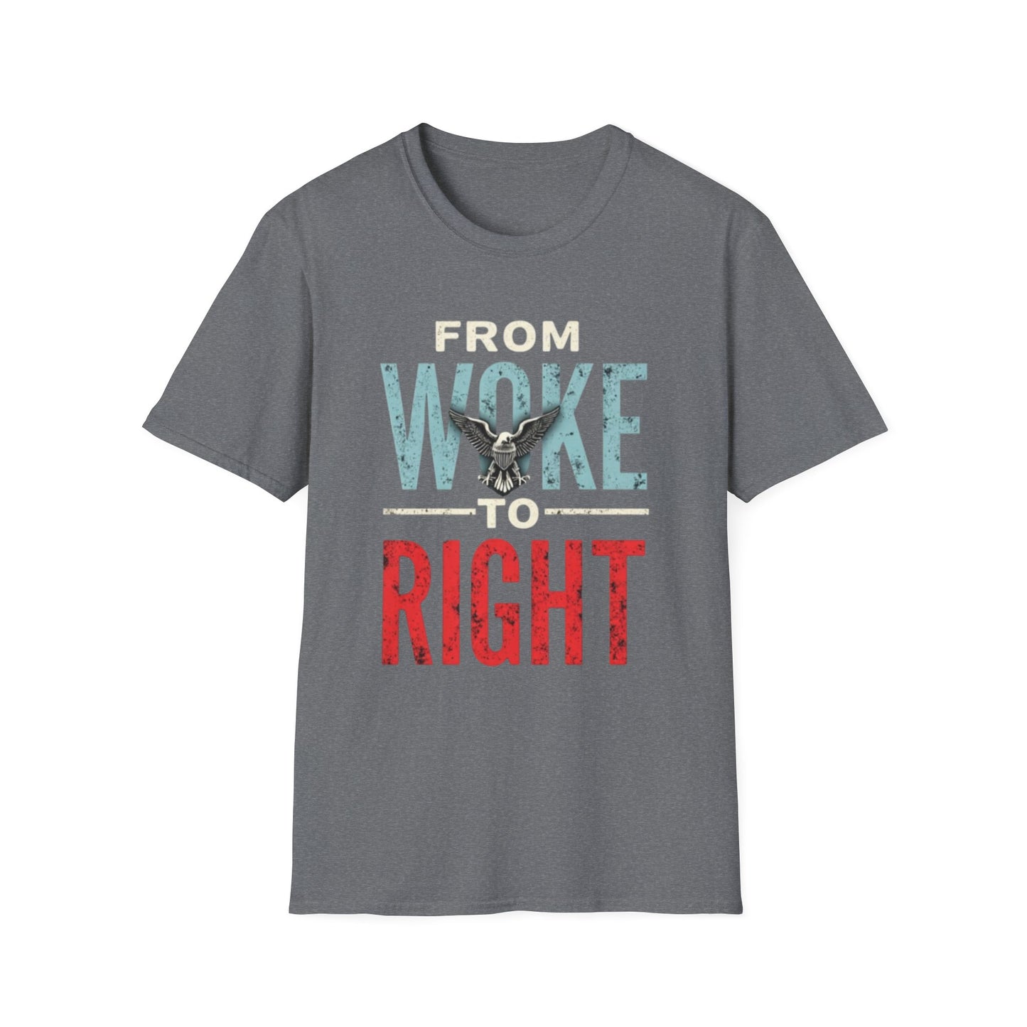 Woke to Right, Graphic Tee - From Woke to Right, Casual Wear, Gift for Friends, Statement T-Shirt, Everyday Fashion, Political Humor - Psychonaut Swag