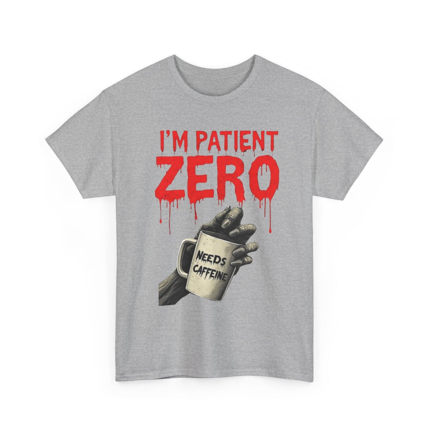 Patient Zero Unisex Heavy Cotton Tee, Horror T-Shirt, Halloween Apparel, Unique Graphic Tee, Casual Wear, Gift for Fans