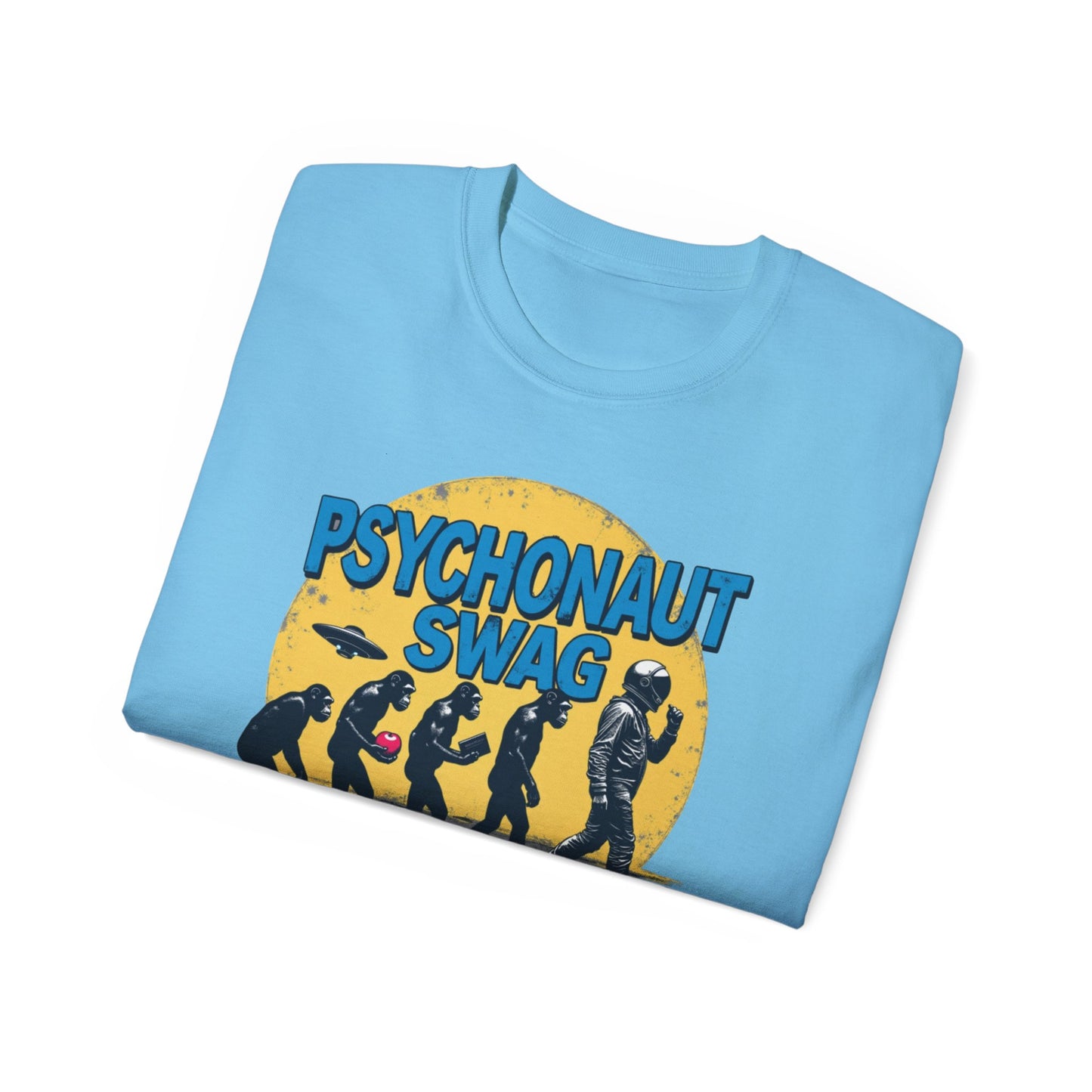 Psychonaut Evolution of Man Sunset, Unisex Tee, Retro Graphic T-Shirt, Music Festival Attire, Gift for Gamers, Casual Streetwear - Psychonaut Swag