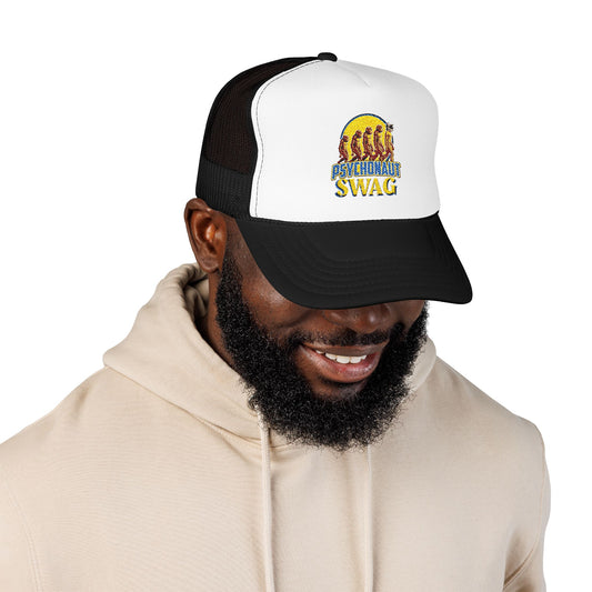 Psychonaut swag small biz, Trucker Hat, Retro Snapback Cap for Festivals, Embroidered Swag for Psychonauts, Perfect Gift for Music Lovers