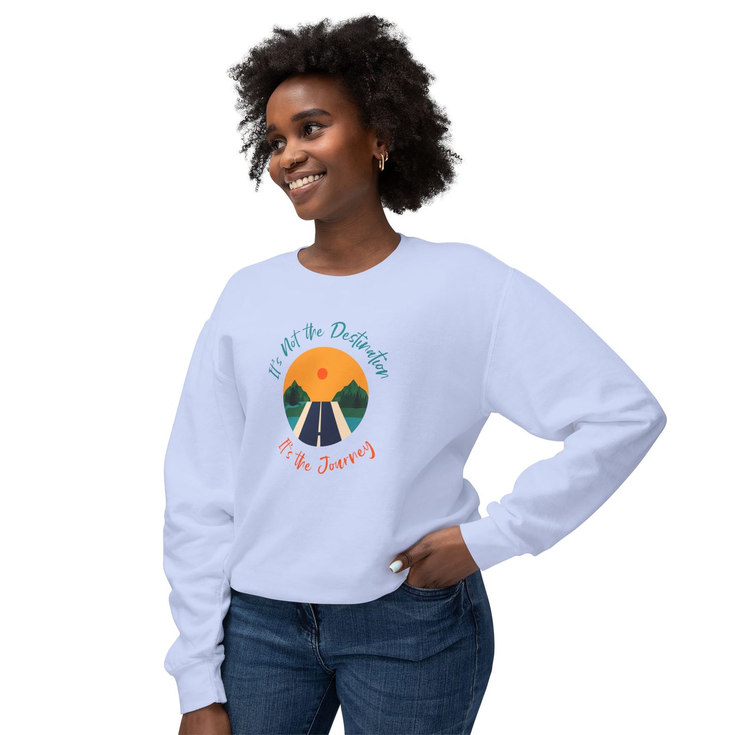 It’s The Journey, Unisex Lightweight Crewneck Sweatshirt - Psychonaut Swag