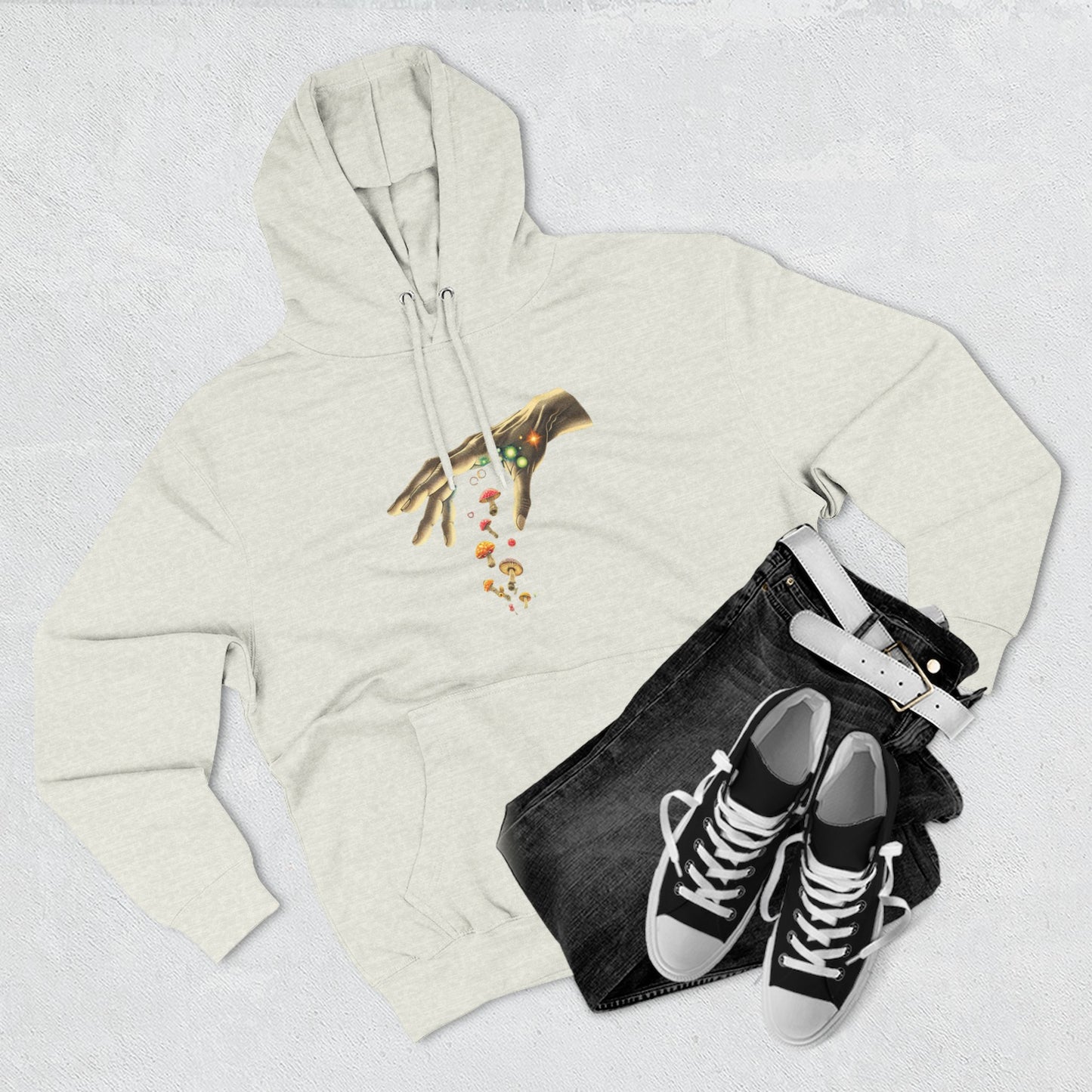 Gift from hand, Three-Panel Fleece Hoodie - Psychonaut Swag