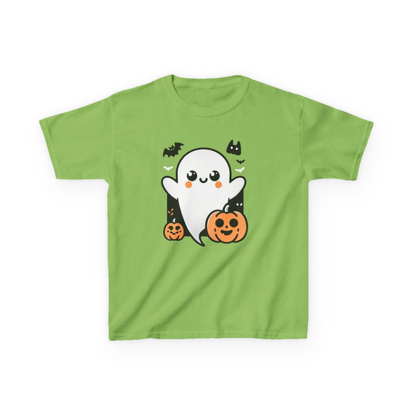 Kids Halloween Tee, Ghost Trick or Treat Top, Autumn Fun Apparel, Pumpkin Graphic Tee, Festive Kidswear