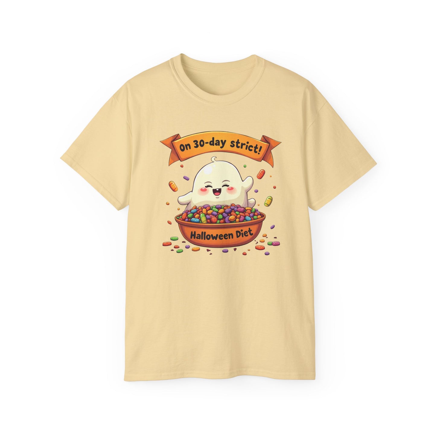 Funny Halloween Diet, Unisex Tee, Cute Ghost Humor Shirt, Gift for Halloween Lovers, Halloween Diet T-Shirt, Spooky Season Apparel