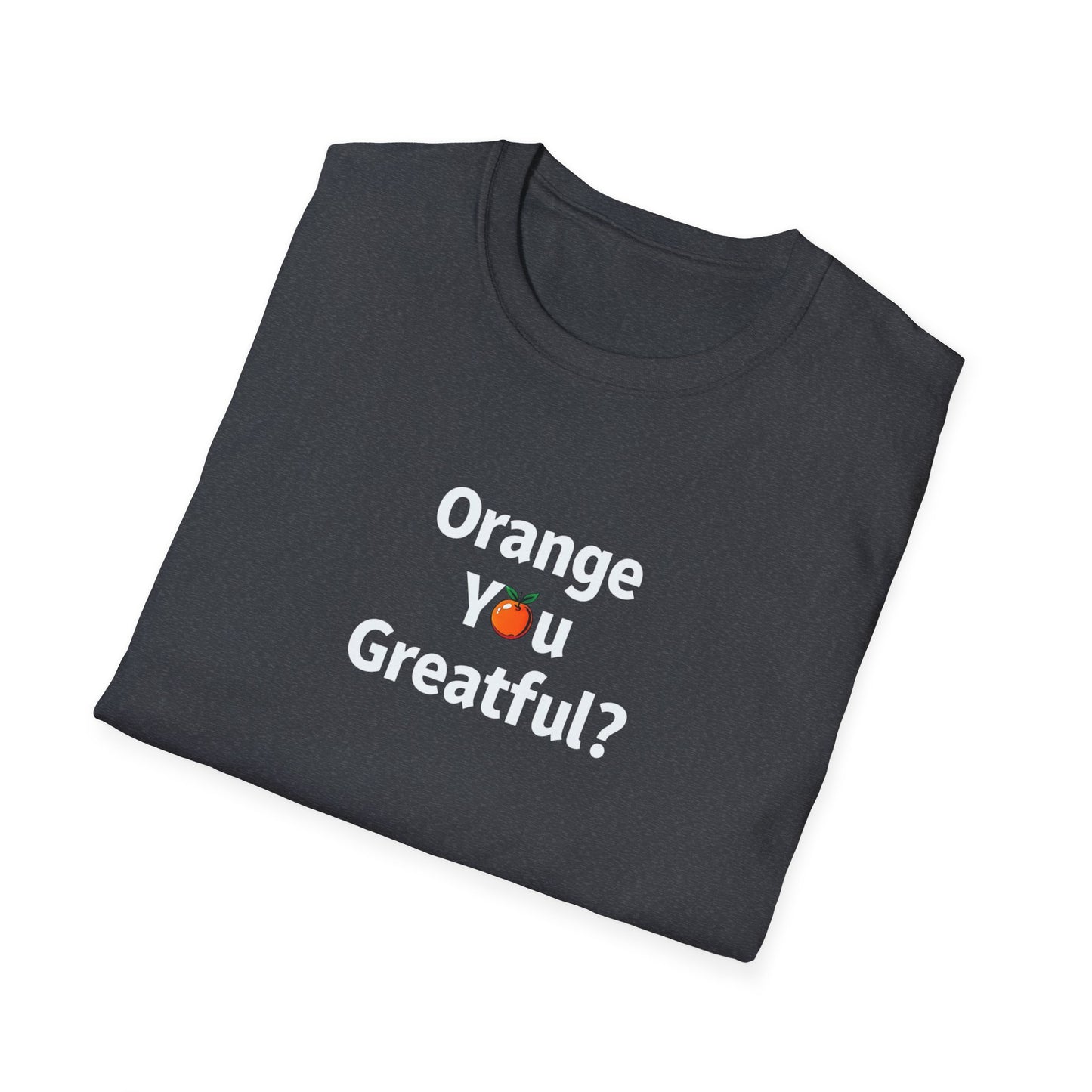 Grateful Orange T-Shirt, Unisex Casual Wear, Thanksgiving Shirt, Fall Vibes Tee, Gift for Friends, Comfortable Everyday Apparel