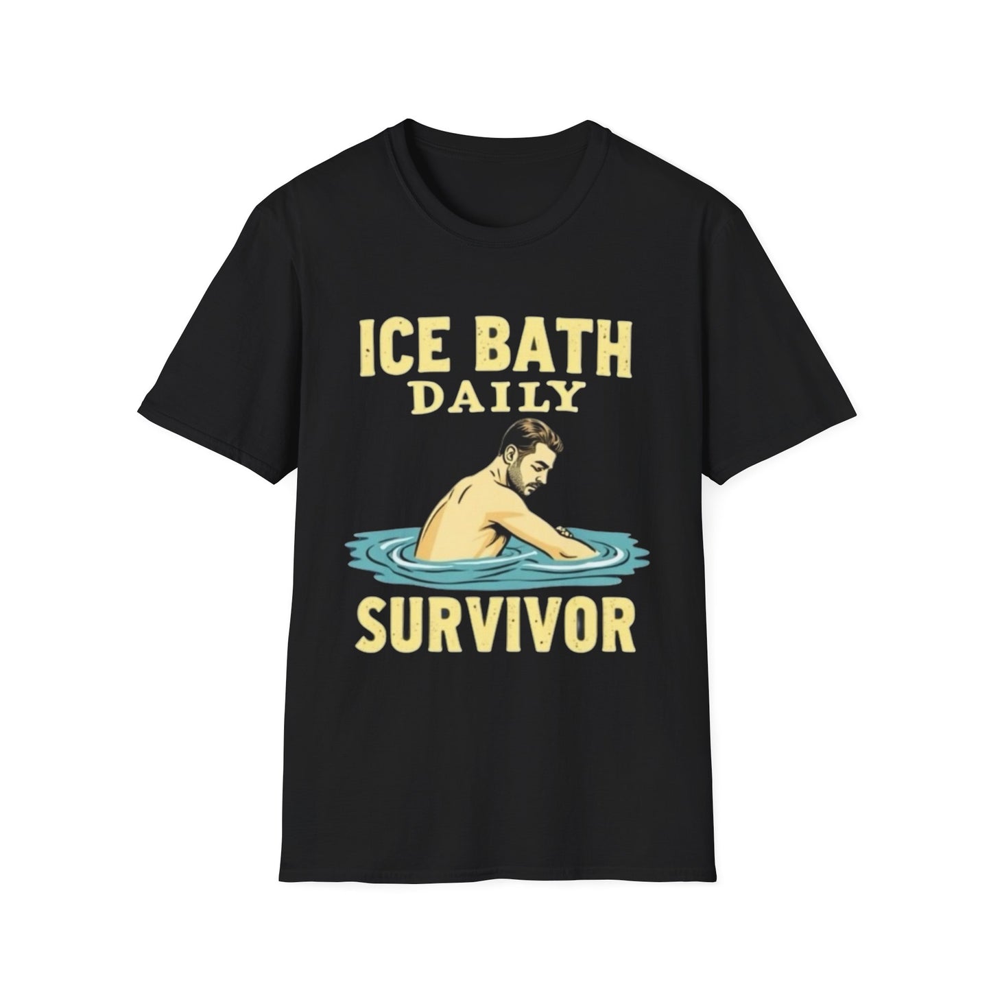 Ice Bath Daily Survivor Unisex Softstyle T-Shirt, Motivational Tee, Gift for Survival Enthusiasts, Fitness Apparel, Recovery Shirt - Psychonaut Swag