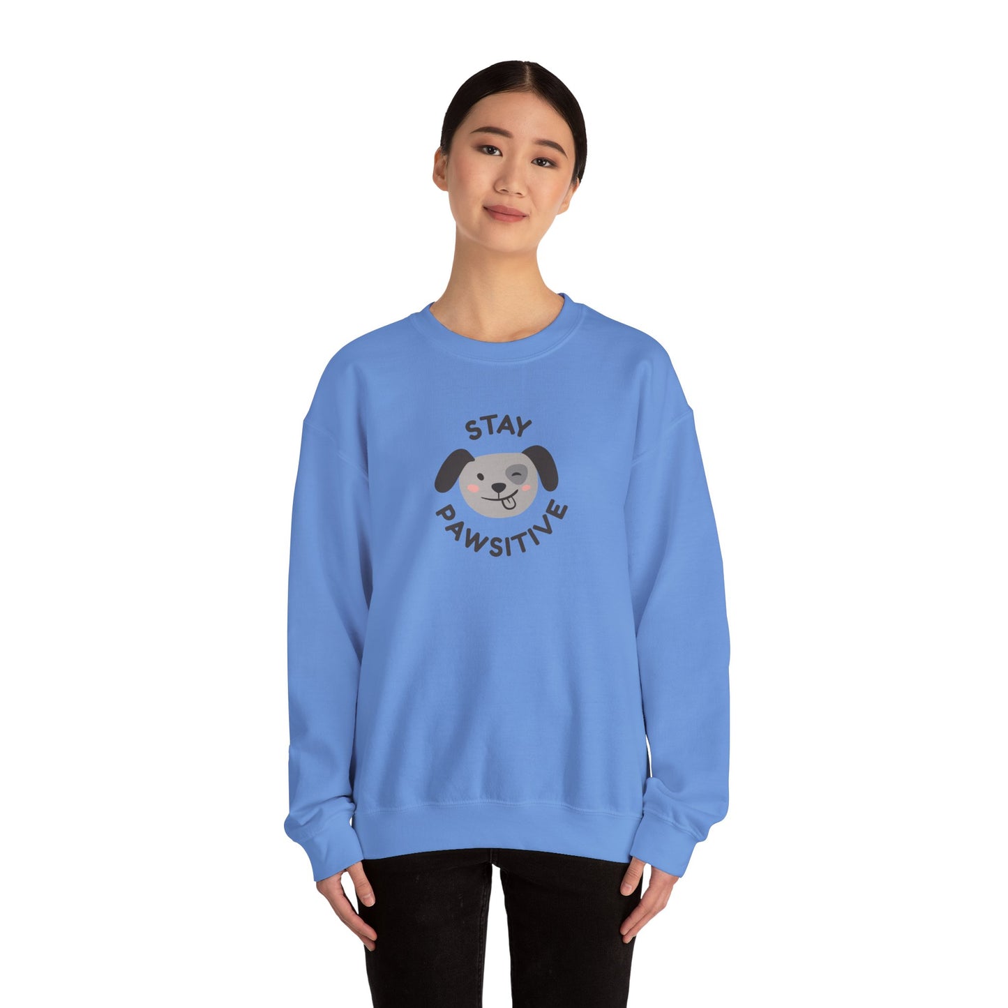 Stay Pawsitive Unisex Heavy Blend™ Crewneck Sweatshirt - Psychonaut Swag