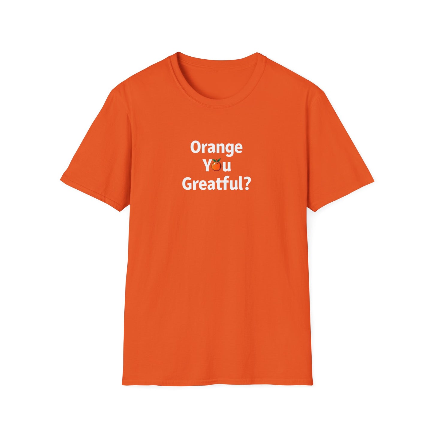 Grateful Orange T-Shirt, Unisex Casual Wear, Thanksgiving Shirt, Fall Vibes Tee, Gift for Friends, Comfortable Everyday Apparel - Psychonaut Swag