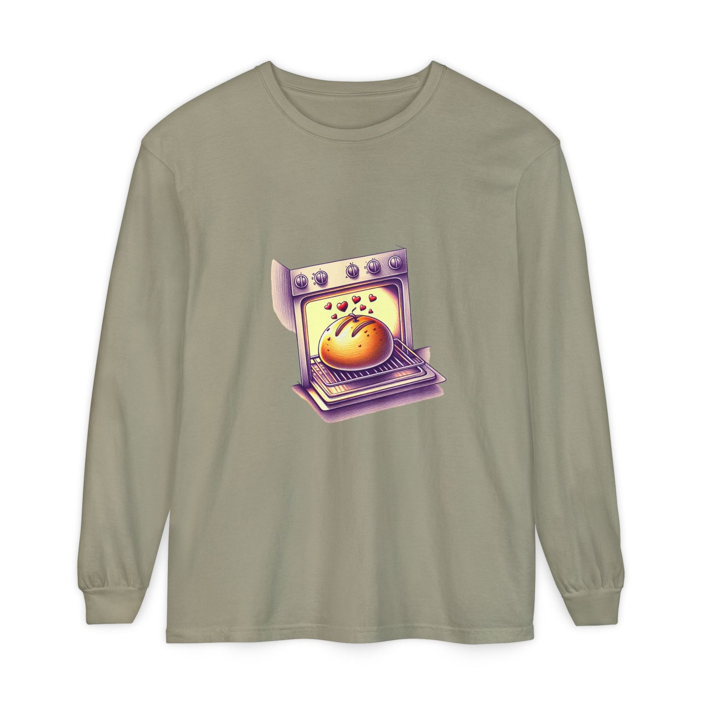 Bun in oven, Unisex Garment-dyed Long Sleeve T-Shirt - Psychonaut Swag
