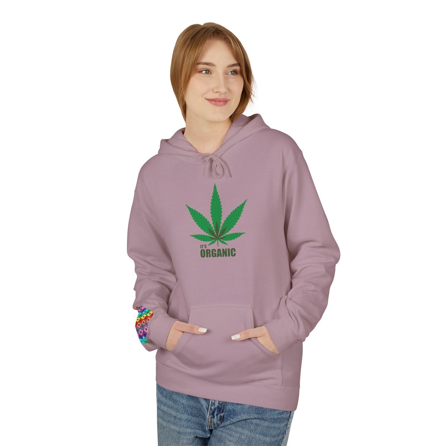 It's Organic, Marijuana Leaf, Unisex Midweight Softstyle Fleece Hoodie - Psychonaut Swag