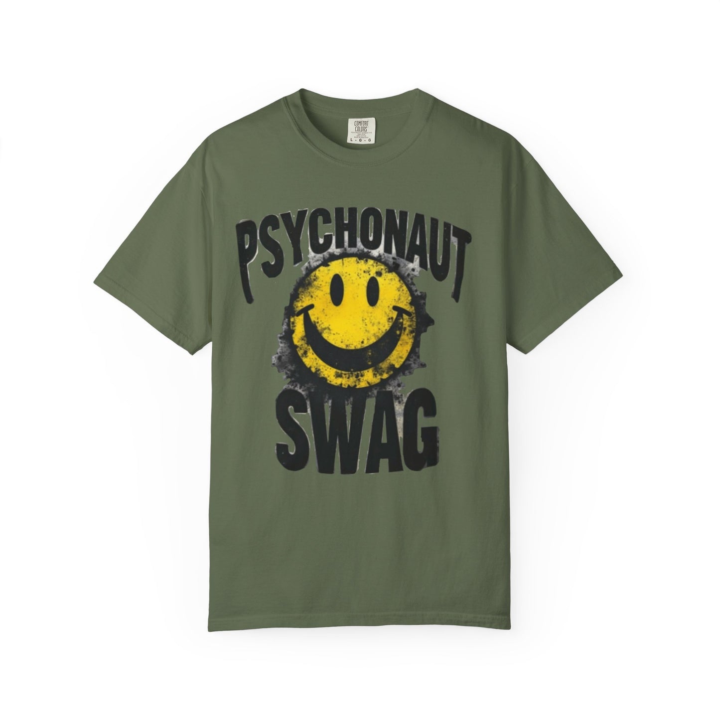 Psychonaut Swag Yellow Smiley Face, Trendy Graphic Tee for Festival Lovers, Casual Wear, Gifts, Street Style