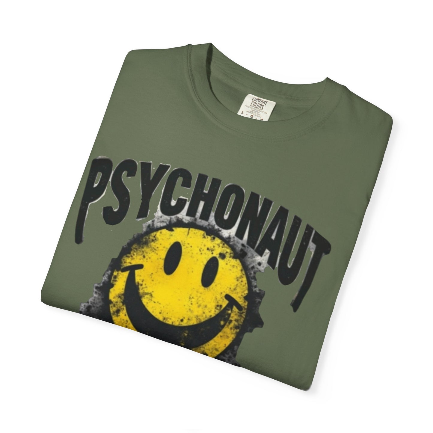 Psychonaut Swag Yellow Smiley Face, Trendy Graphic Tee for Festival Lovers, Casual Wear, Gifts, Street Style