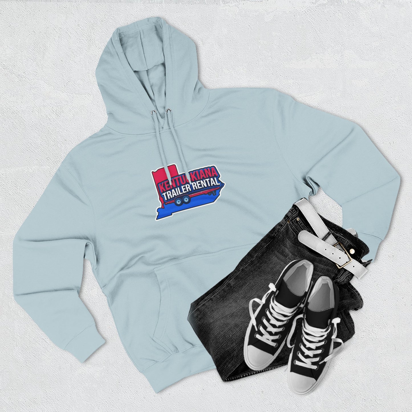 Kentuckiana Trailer Rental Hoodie | Cozy Casual Wear, Perfect for Road Trips, Gift for Outdoor Enthusiasts, Iconic Travel Style