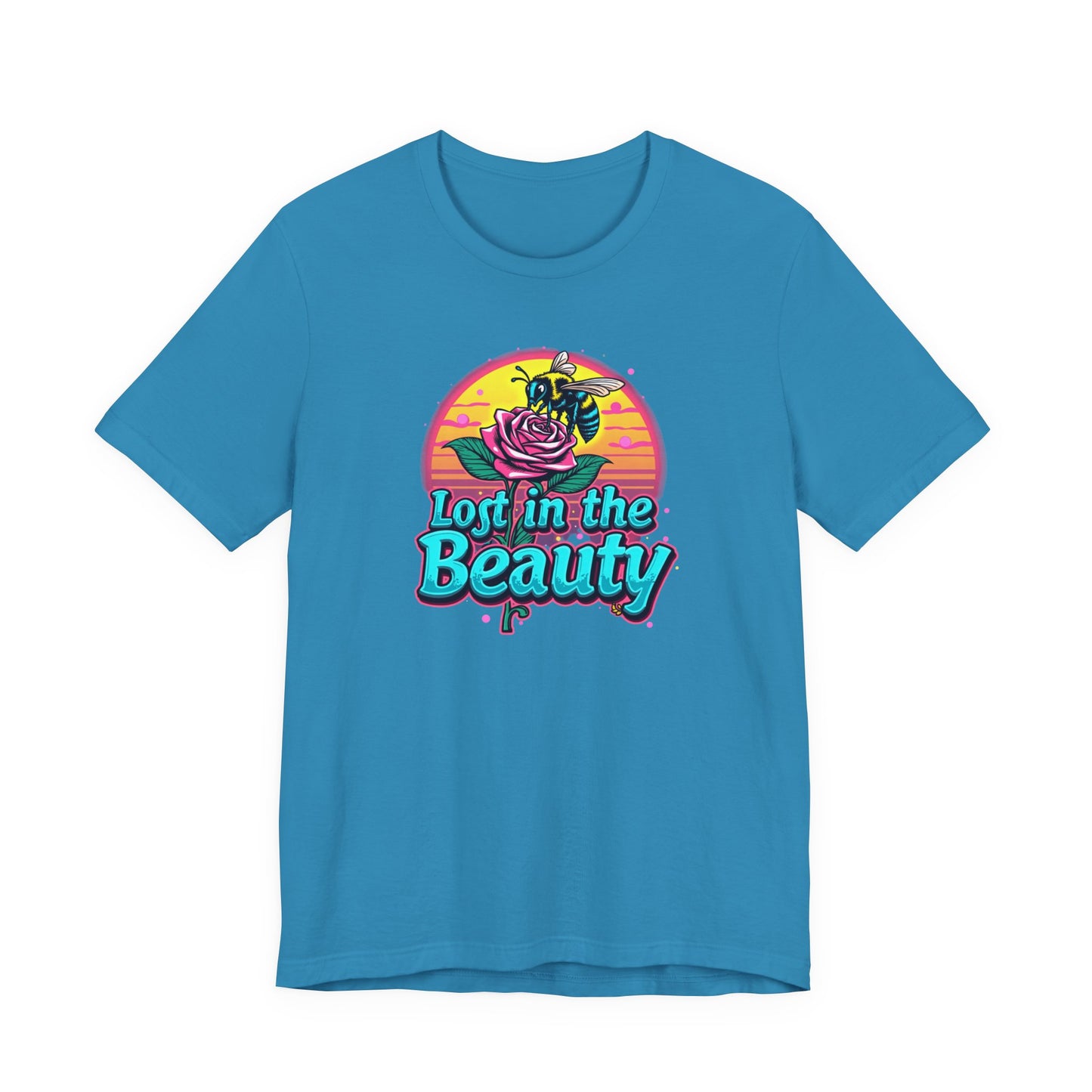 Lost in the Beauty Unisex Tee - Floral Graphic Short Sleeve Shirt - Psychonaut Swag