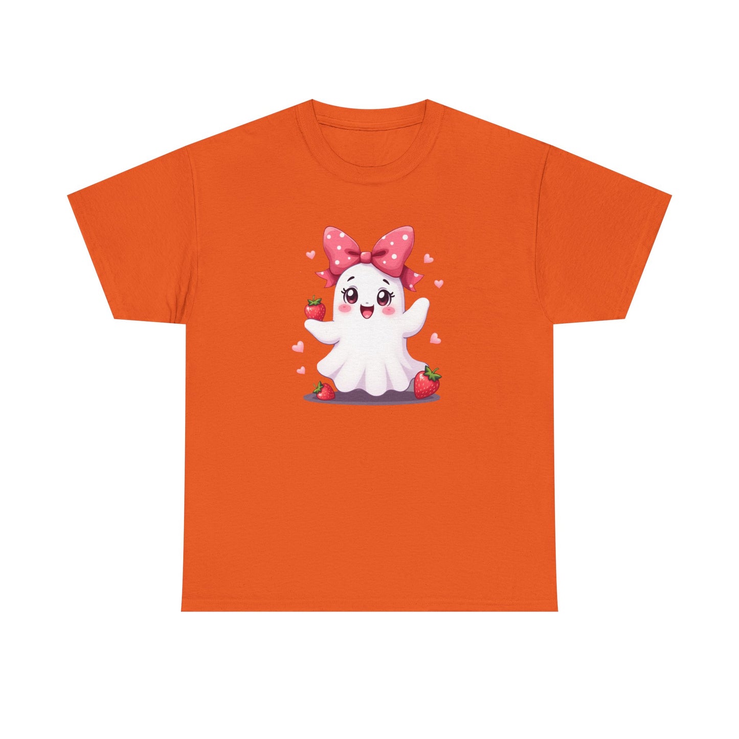 Cute Ghost Strawberry Unisex Tee, Perfect for Halloween, Gift, Casual Wear, Festival Shirt, Summer Vibes, Kawaii Apparel