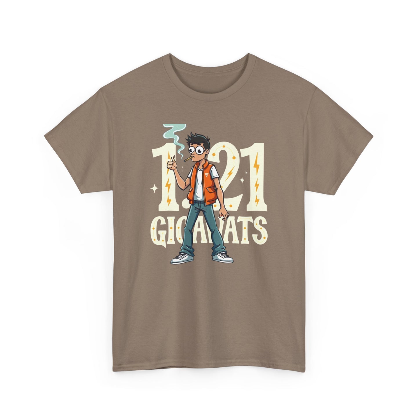 Gigawatts of Power, Unisex Heavy Cotton Tee, Graphic Shirt, Retro Tee, Casual Wear, Geek Fashion, Fun Gift - Psychonaut Swag