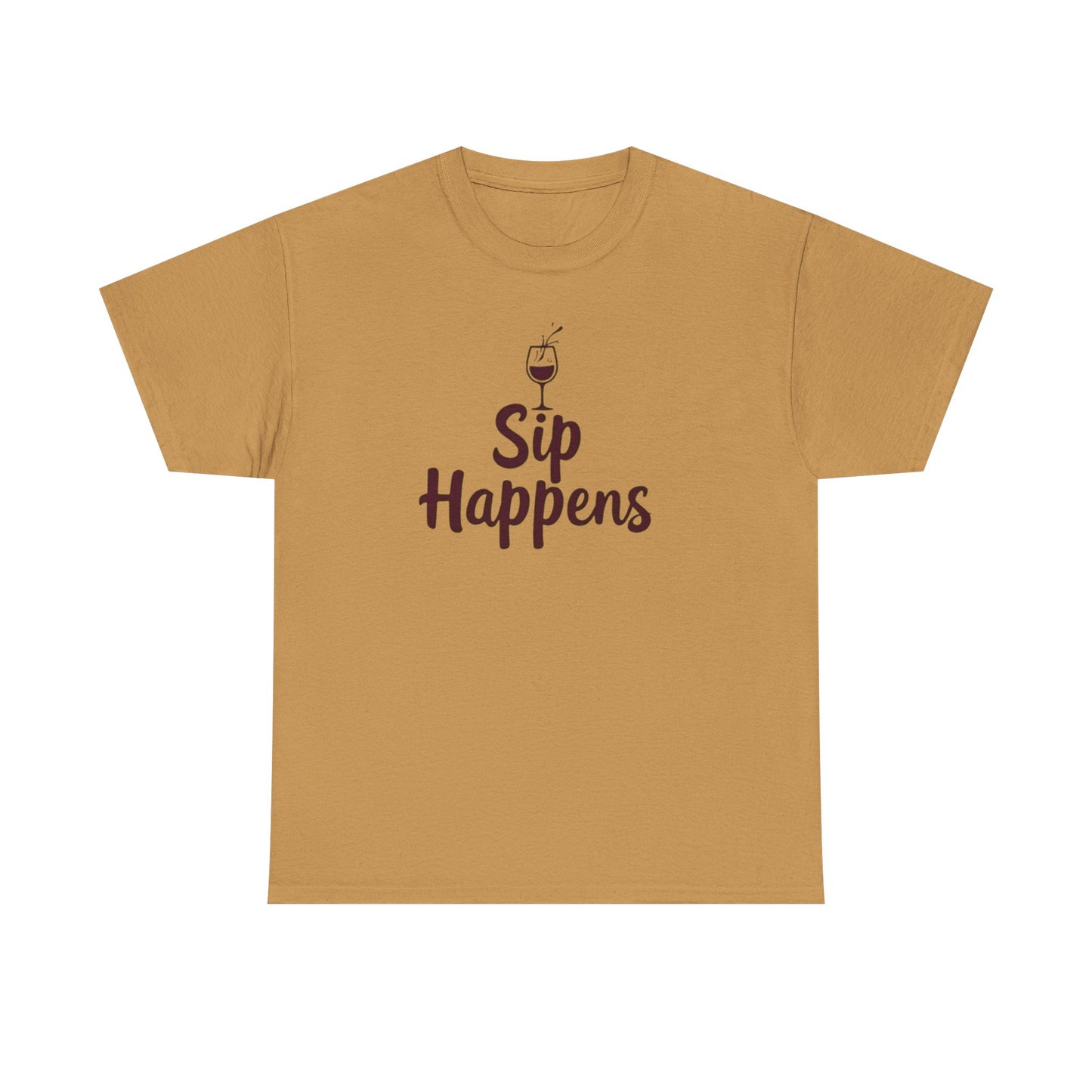 Sip Happens Unisex Heavy Cotton Tee - Funny Graphic Shirt, Casual Wear, Gift for Coffee Lovers, Everyday Comfort, Birthday Party T-Shirt - Psychonaut Swag