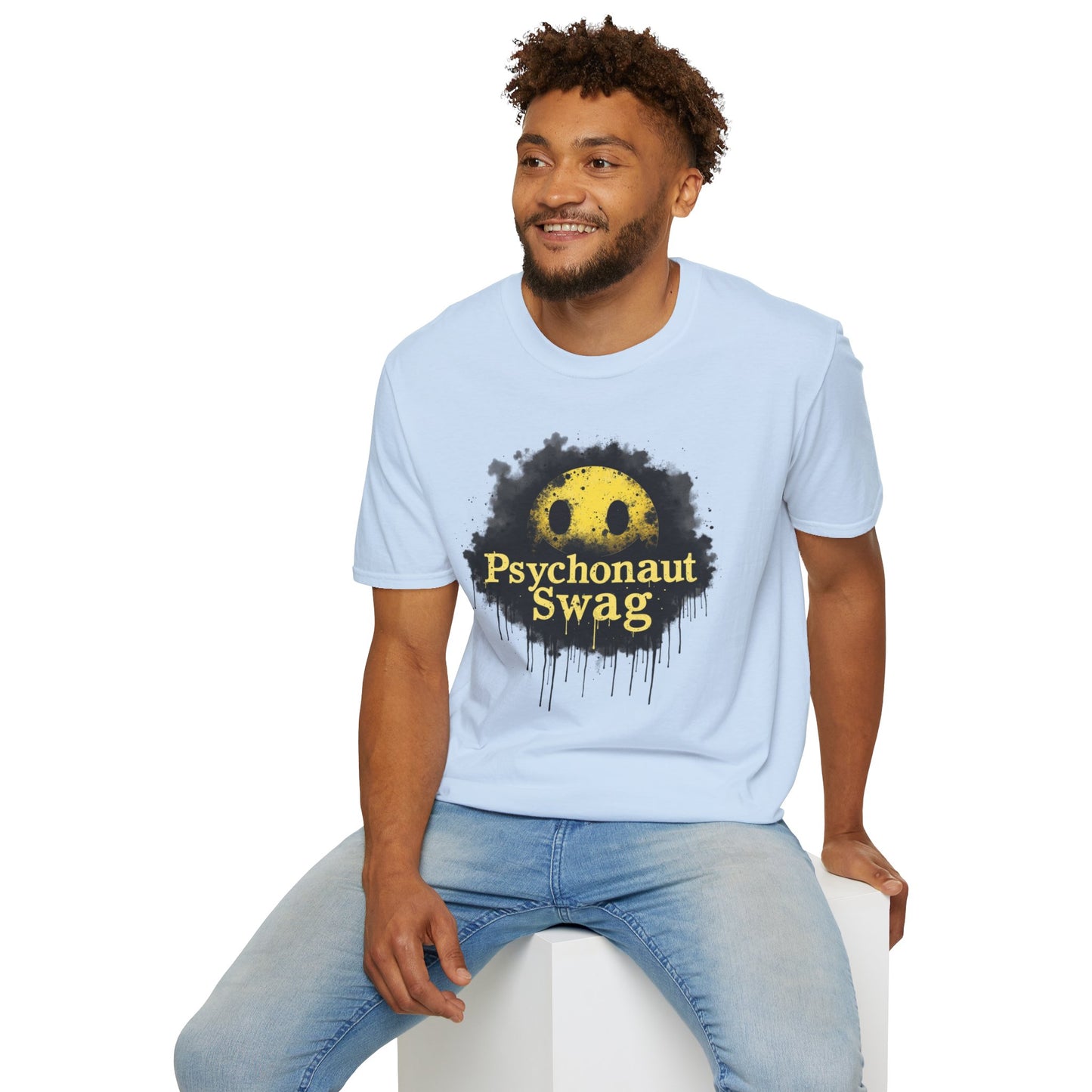 Psycho Smile, Pyschonaut Swag T-Shirt - Unisex Softstyle Tee, Casual Wear, Gift for Gamers, Festival Attire, Streetwear Fashion