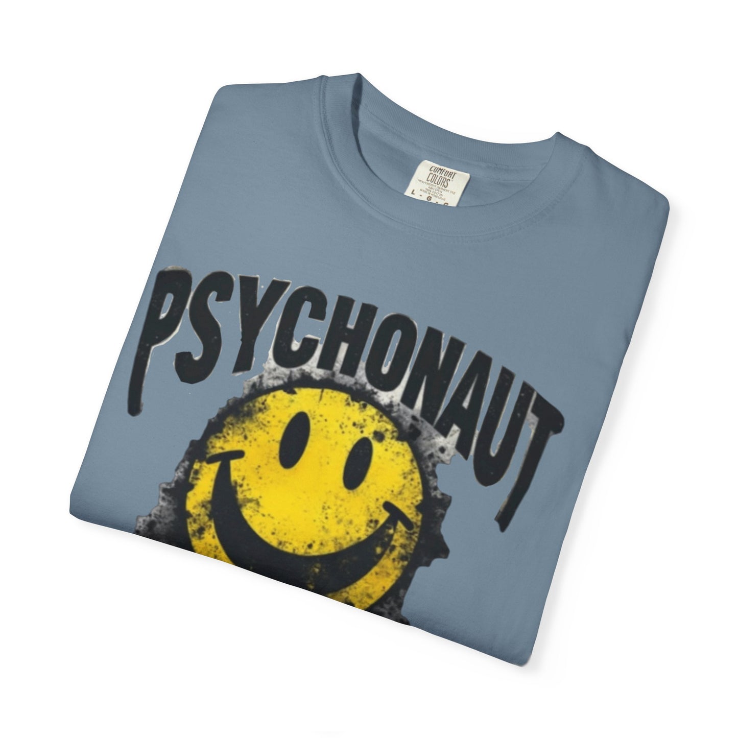 Psychonaut Swag Yellow Smiley Face, Trendy Graphic Tee for Festival Lovers, Casual Wear, Gifts, Street Style