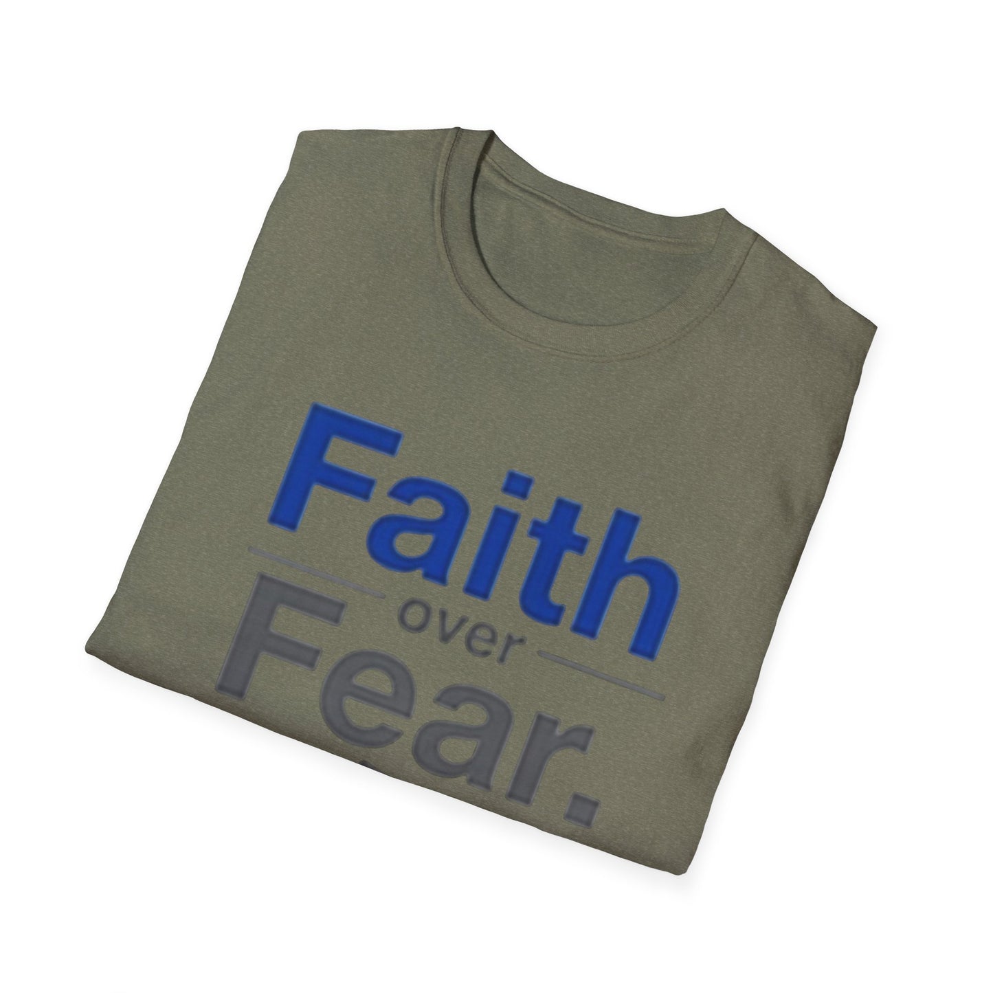 Faith Over Fear Unisex Softstyle T-Shirt | Inspirational Tee for Motivational Gifts, Everyday Wear, Faith, Courage, Positive Vibes - Psychonaut Swag