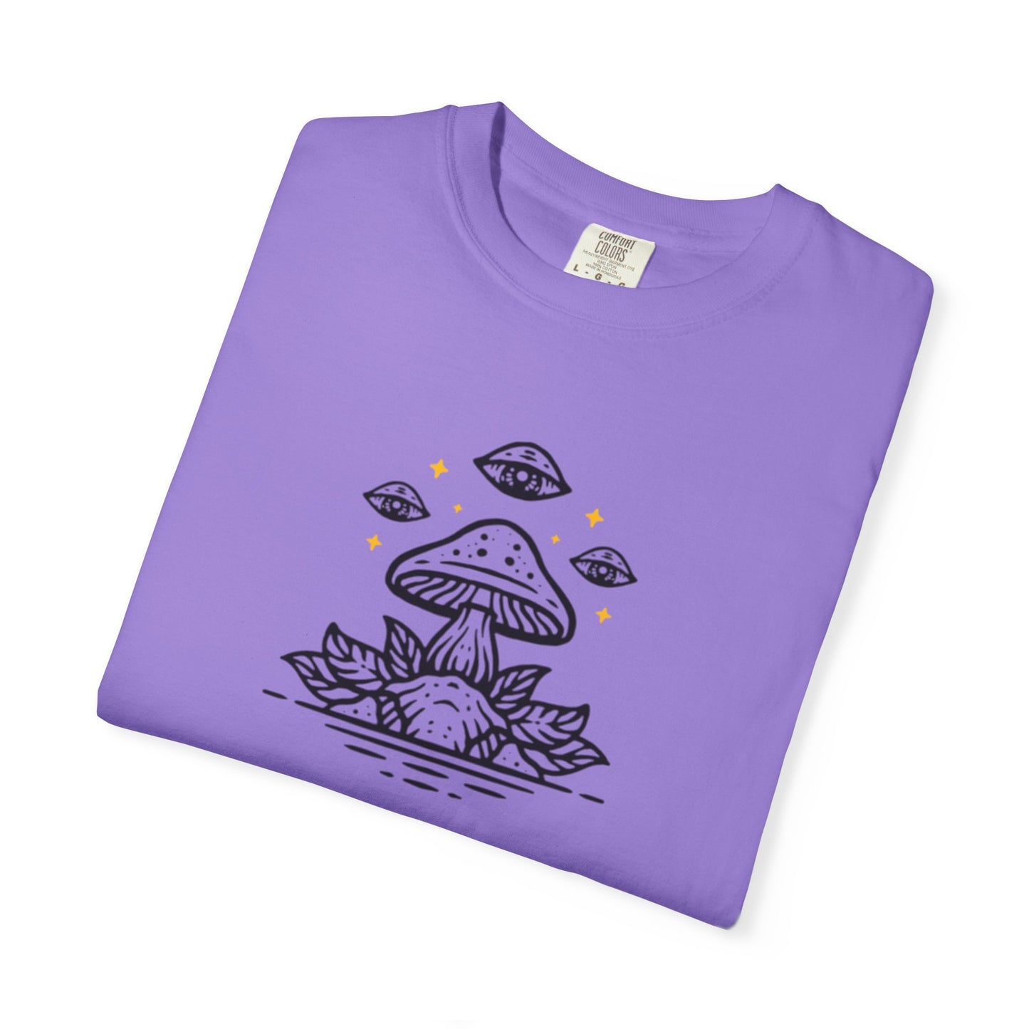 Mushroom Gift from Visitors, Unisex Garment-Dyed T-shirt - Psychonaut Swag