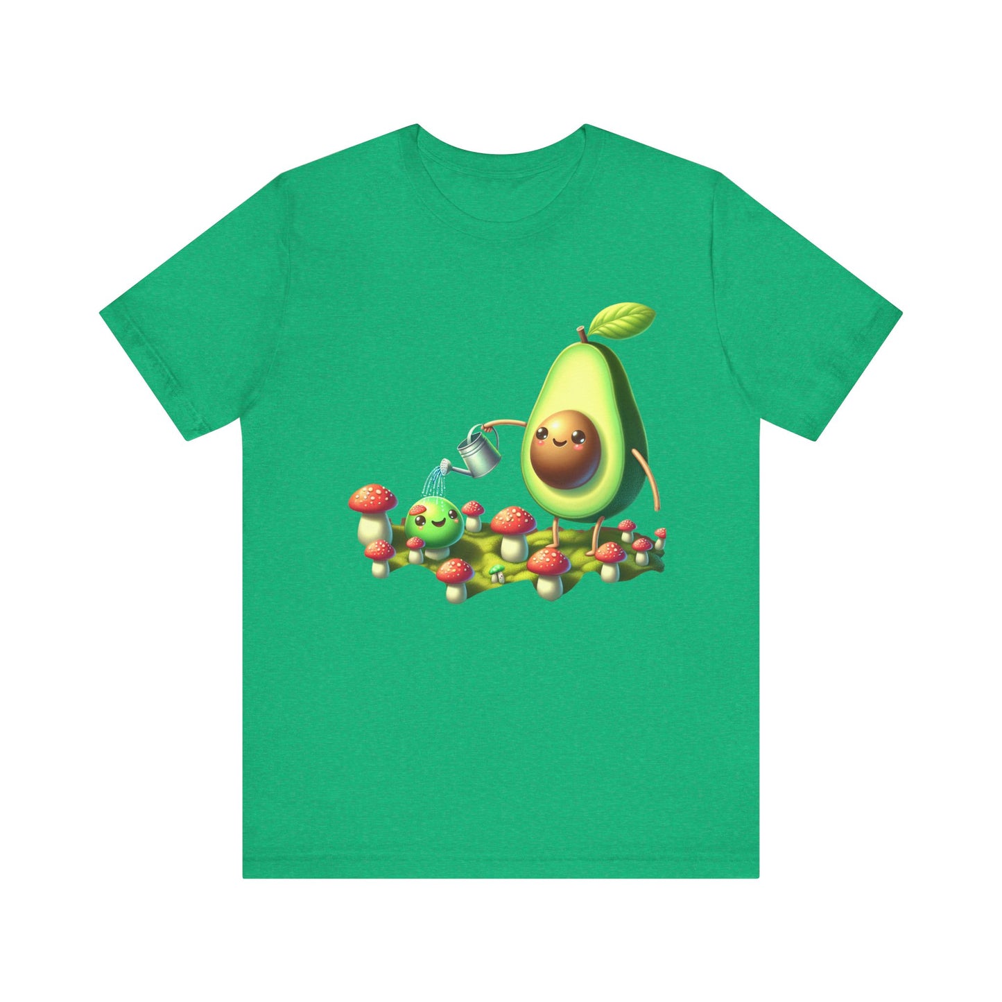 Short Sleeve Tee - Avocado watering magic shrooms.  Funny Design - Psychonaut Swag