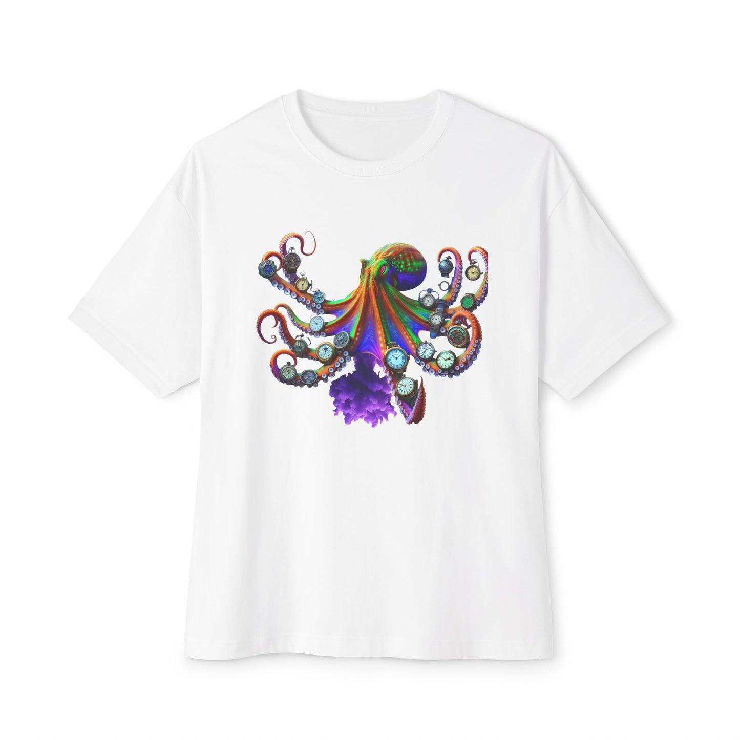 Timekeeper Octupus, Unisex Oversized Boxy Tee