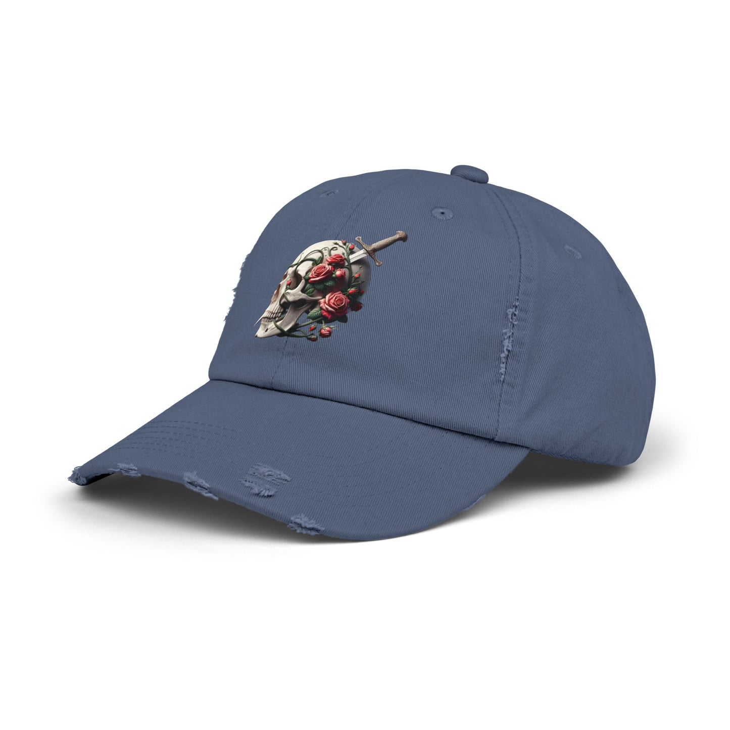Skull rose, Unisex Distressed Cap